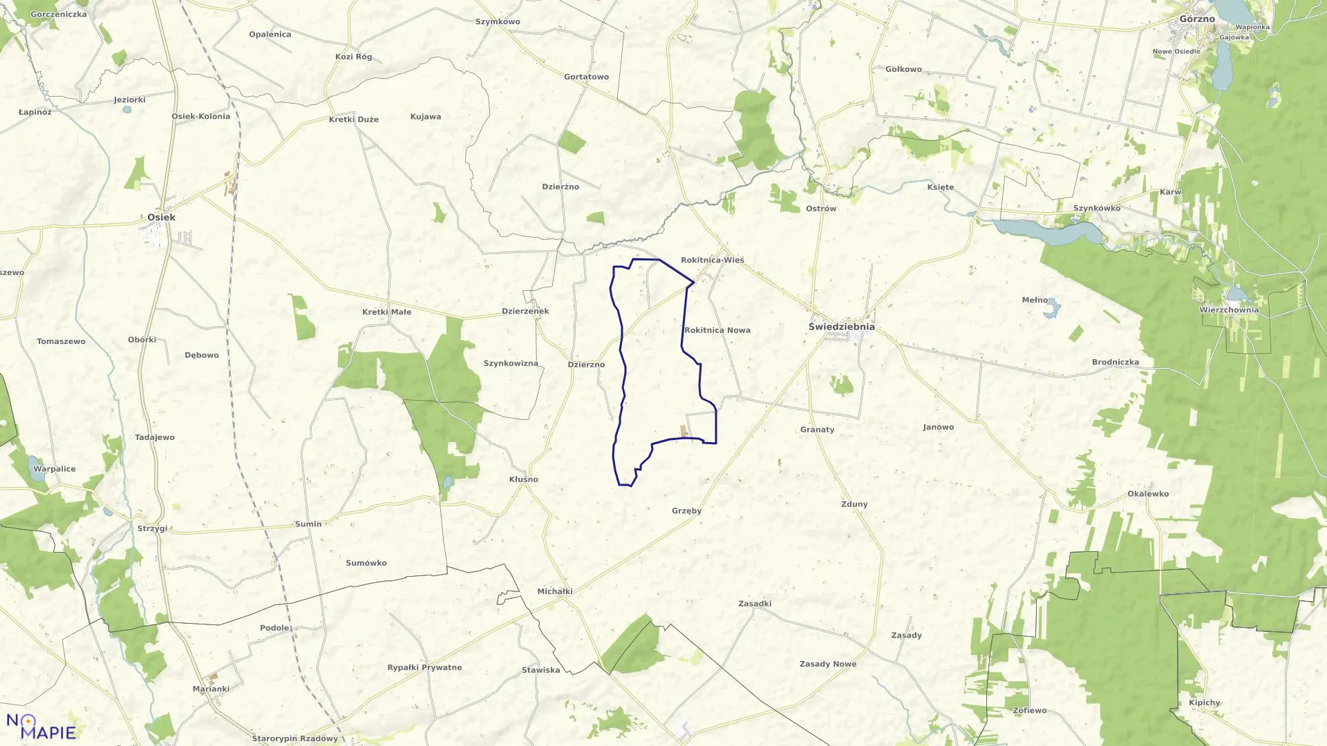 Mapa obrębu CHLEBOWO w gminie Świedziebnia